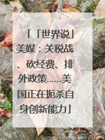 「世界说」美媒：关税战、砍经费、排外政策……美国正在扼杀自身创新能力