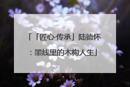 「匠心·传承」陆德怀：墨线里的木构人生