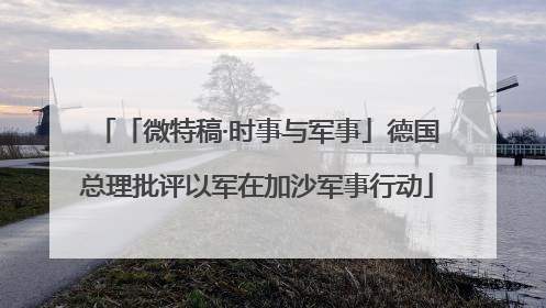 「微特稿·时事与军事」德国总理批评以军在加沙军事行动