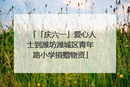 「庆六一」爱心人士到潍坊潍城区青年路小学捐赠物资