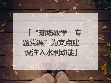 “现场教学＋专题党课”为支点建设注入水利动能