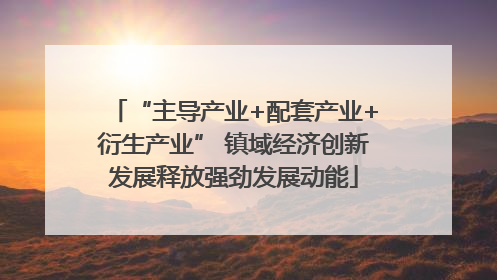 “主导产业+配套产业+衍生产业” 镇域经济创新发展释放强劲发展动能