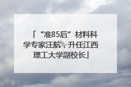 “准85后”材料科学专家汪航，升任江西理工大学副校长