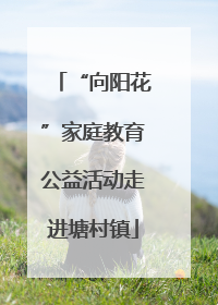 “向阳花”家庭教育公益活动走进塘村镇