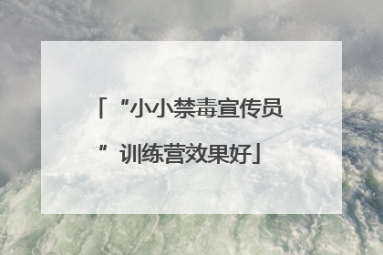 “小小禁毒宣传员”训练营效果好
