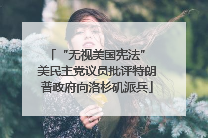 “无视美国宪法” 美民主党议员批评特朗普政府向洛杉矶派兵