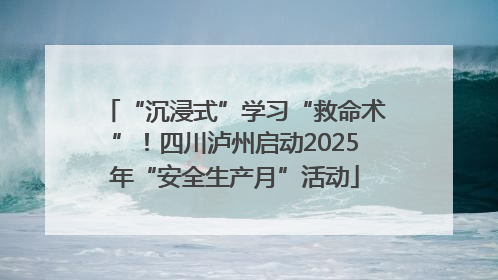 “沉浸式”学习“救命术”！四川泸州启动2025年“安全生产月”活动