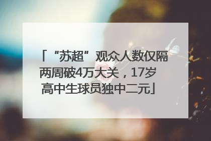 “苏超”观众人数仅隔两周破4万大关，17岁高中生球员独中二元