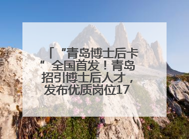 “青岛博士后卡”全国首发！青岛招引博士后人才，发布优质岗位1700余个