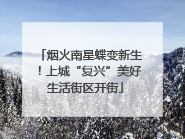 烟火南星蝶变新生！上城“复兴”美好生活街区开街