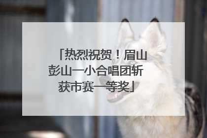 热烈祝贺！眉山彭山一小合唱团斩获市赛一等奖