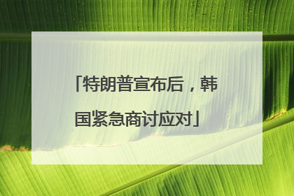 特朗普宣布后，韩国紧急商讨应对