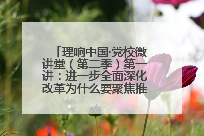 理响中国·党校微讲堂（第二季）第一讲：进一步全面深化改革为什么要聚焦推进中国式现代化