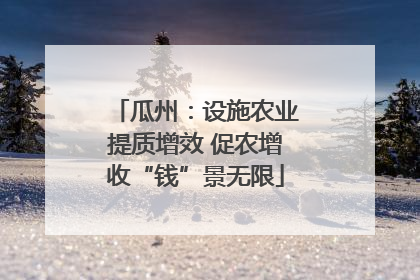 瓜州：设施农业提质增效 促农增收“钱”景无限