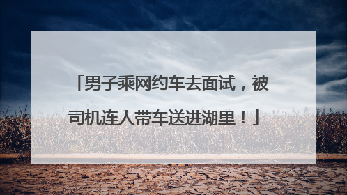 男子乘网约车去面试，被司机连人带车送进湖里！