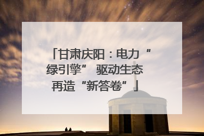 甘肃庆阳：电力“绿引擎” 驱动生态再造“新答卷”