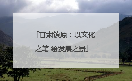 甘肃镇原：以文化之笔 绘发展之景