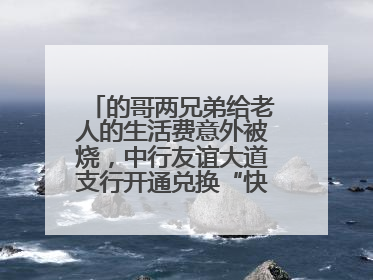 的哥两兄弟给老人的生活费意外被烧，中行友谊大道支行开通兑换“快车道”