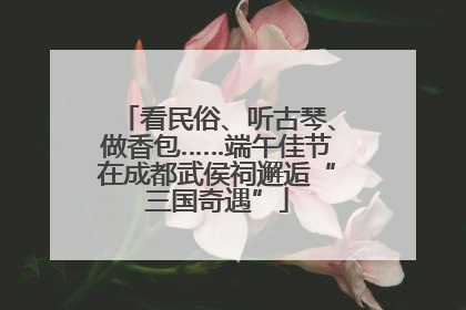 看民俗、听古琴、做香包……端午佳节在成都武侯祠邂逅“三国奇遇”