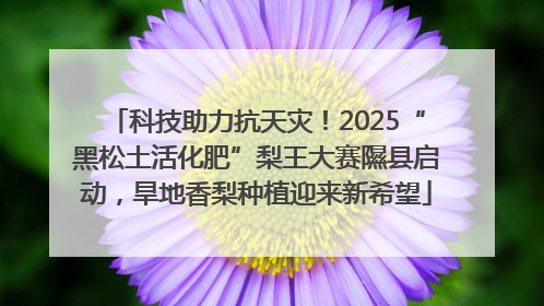 科技助力抗天灾！2025“黑松土活化肥”梨王大赛隰县启动，旱地香梨种植迎来新希望