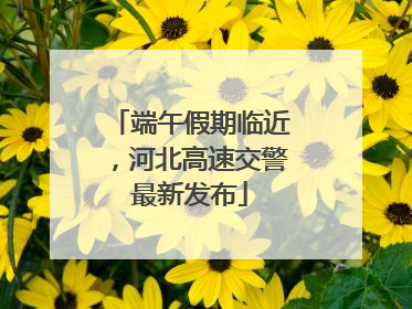 端午假期临近，河北高速交警最新发布