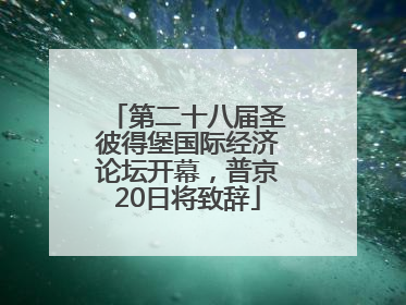 第二十八届圣彼得堡国际经济论坛开幕，普京20日将致辞