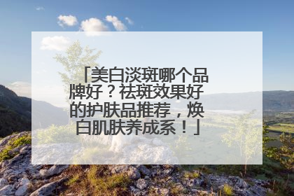 美白淡斑哪个品牌好？祛斑效果好的护肤品推荐，焕白肌肤养成系！