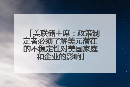 美联储主席：政策制定者必须了解美元潜在的不稳定性对美国家庭和企业的影响