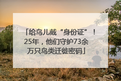 给鸟儿戴“身份证”！25年，他们守护73余万只鸟类迁徙密码