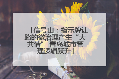 信号山：指示牌让路的微治理产生“大共情” 青岛城市管理逻辑跃升