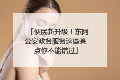 便民新升级！东阿公安政务服务这些亮点你不能错过