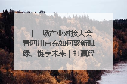 一场产业对接大会 看四川南充如何聚新赋绿、链享未来｜打赢经济发展翻身仗