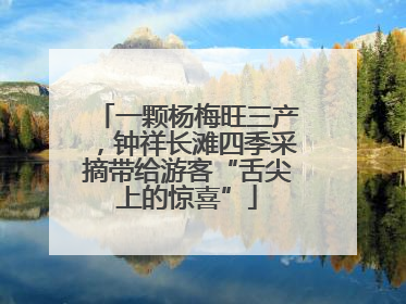 一颗杨梅旺三产，钟祥长滩四季采摘带给游客“舌尖上的惊喜”