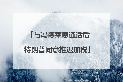 与冯德莱恩通话后 特朗普同意推迟加税