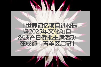 世界记忆项目进校园暨2025年文化和自然遗产日侨批主题活动在成都市青羊区启幕