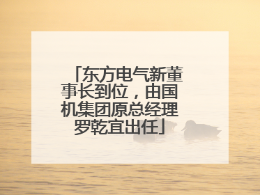 东方电气新董事长到位，由国机集团原总经理罗乾宜出任