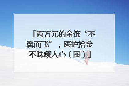 两万元的金饰“不翼而飞”，医护拾金不昧暖人心（图）
