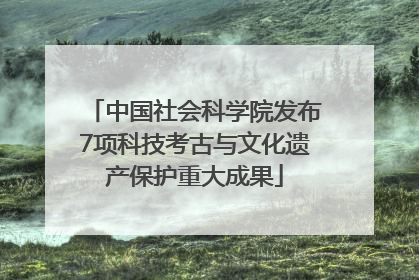 中国社会科学院发布7项科技考古与文化遗产保护重大成果