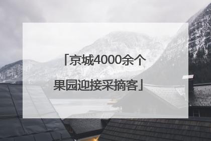 京城4000余个果园迎接采摘客