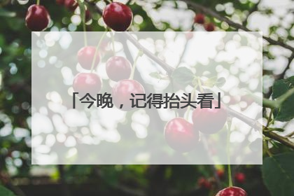 今晚，记得抬头看