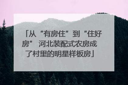 从“有房住”到“住好房” 河北装配式农房成了村里的明星样板房