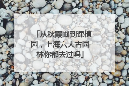 从秋霞圃到课植园，上海六大古园林你都去过吗
