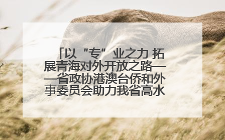 以“专”业之力 拓展青海对外开放之路——省政协港澳台侨和外事委员会助力我省高水平开放和高质量发展