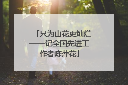 只为山花更灿烂——记全国先进工作者陈萍花