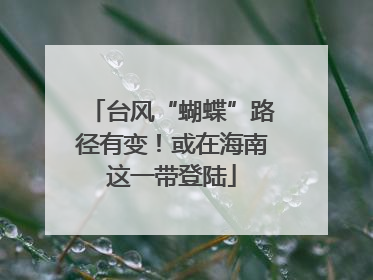 台风“蝴蝶”路径有变！或在海南这一带登陆