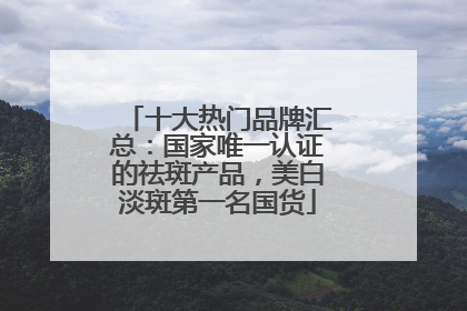 十大热门品牌汇总：国家唯一认证的祛斑产品，美白淡斑第一名国货