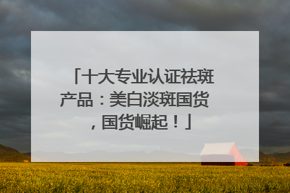 十大专业认证祛斑产品：美白淡斑国货，国货崛起！