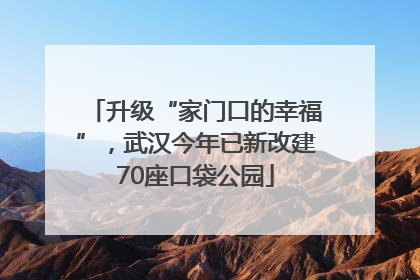升级“家门口的幸福”，武汉今年已新改建70座口袋公园