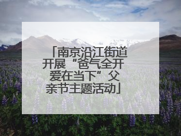 南京沿江街道开展“爸气全开 爱在当下”父亲节主题活动