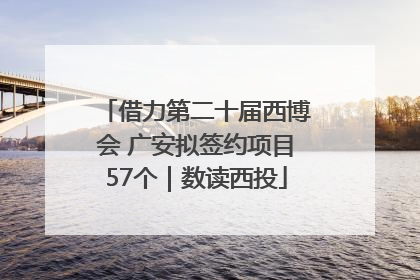 借力第二十届西博会 广安拟签约项目57个｜数读西投